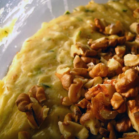 Batter with walnuts