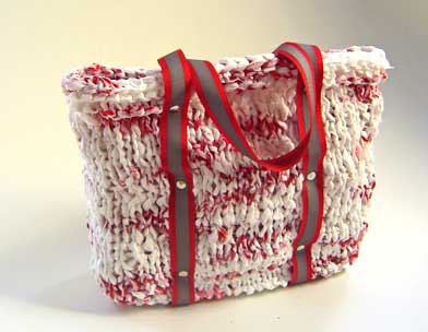 Knitted plastic bag